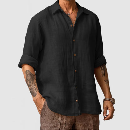 Men's Casual Beach Seaside Cotton Linen Shirt