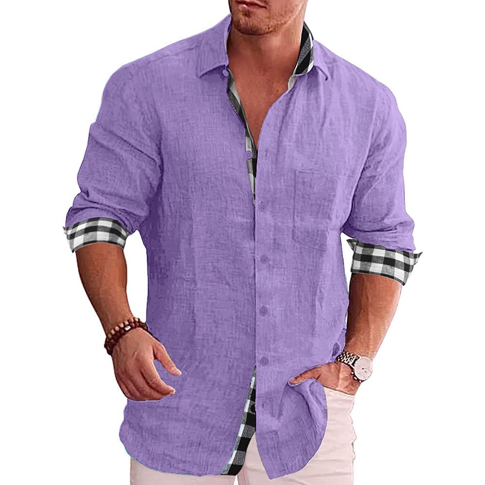 Summer Gentleman Paneled Casual Buttons  Pocket Shirt