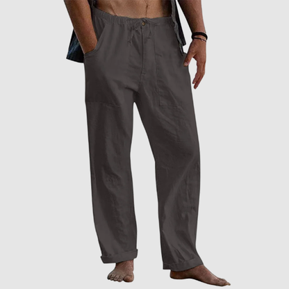 Men's linen beach casual loose-fitting pants