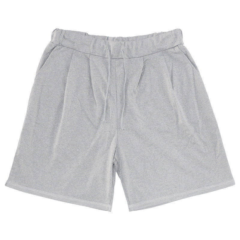 Men's Basic Casual Cotton Round Neck Shorts Two Piece Set