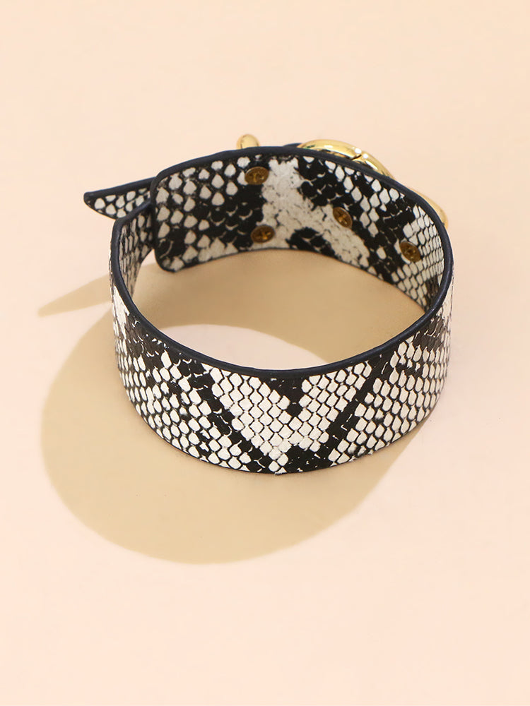 Women's Snakeskin Leopard Leather Bracelet