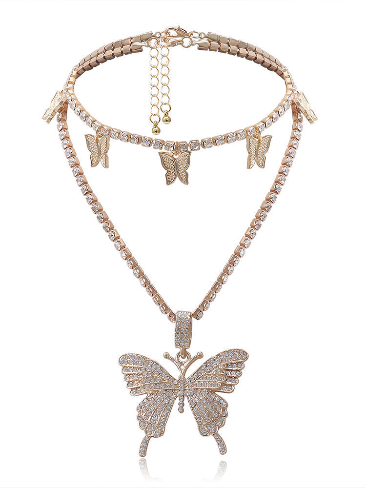 Women's Mix And Match Butterfly Necklace