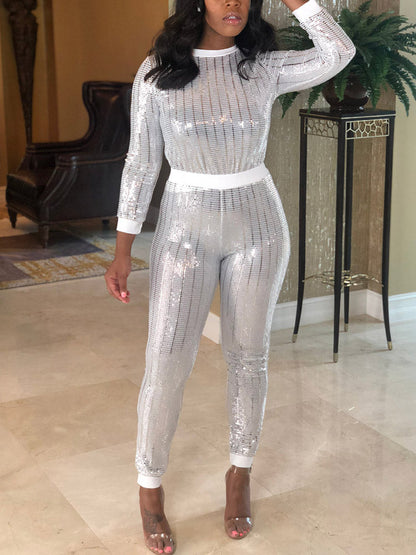 Women's Sequin Long Sleeves Set