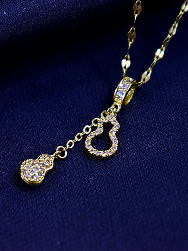 Women's Double Gourd Rhinestone Necklace