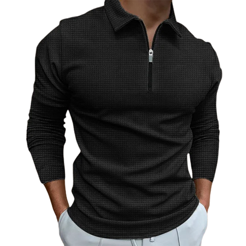 Men's new zip long sleeve T-shirt top