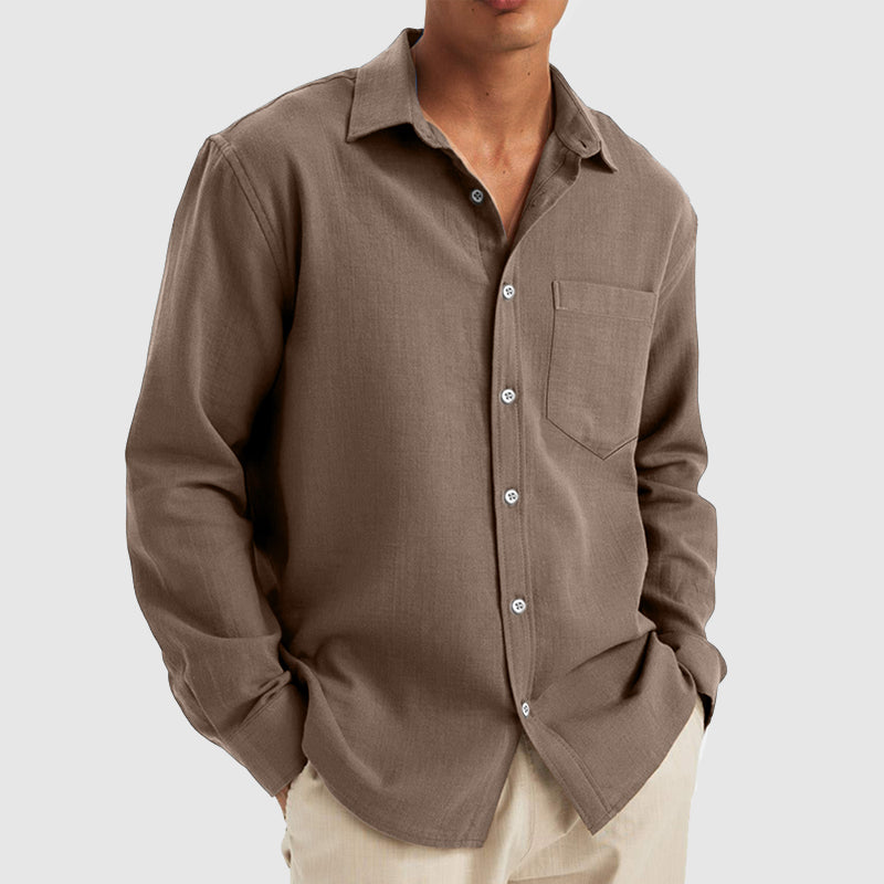 Men's Everyday Casual Solid Color Comfortable Long Sleeve Shirt