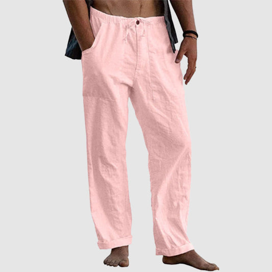 Men's linen beach casual loose-fitting pants