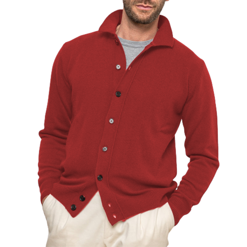 Men's Lapel Knitted Sweater Cardigan