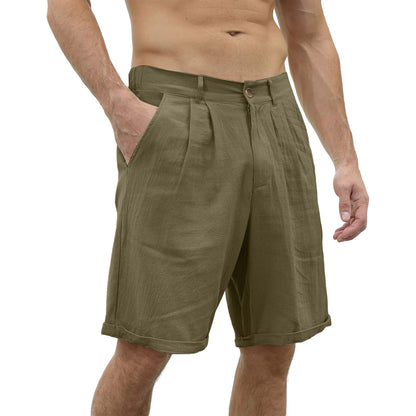 Men's Shorts Linen Shorts Summer Shorts Beach Shorts Pocket Plain Comfort Breathable Outdoor