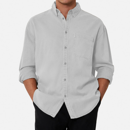 Men's Cotton Basic Cotton Long Sleeve Shirt