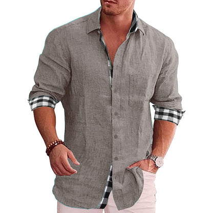 Summer Gentleman Paneled Casual Buttons  Pocket Shirt