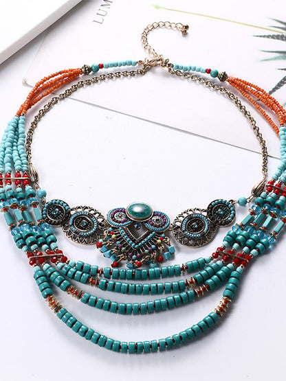 Women's Bohemian Style Hand Beaded Necklace