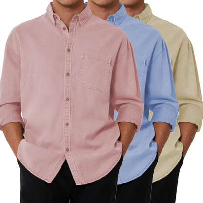 Men's Cotton Basic Cotton Long Sleeve Shirt