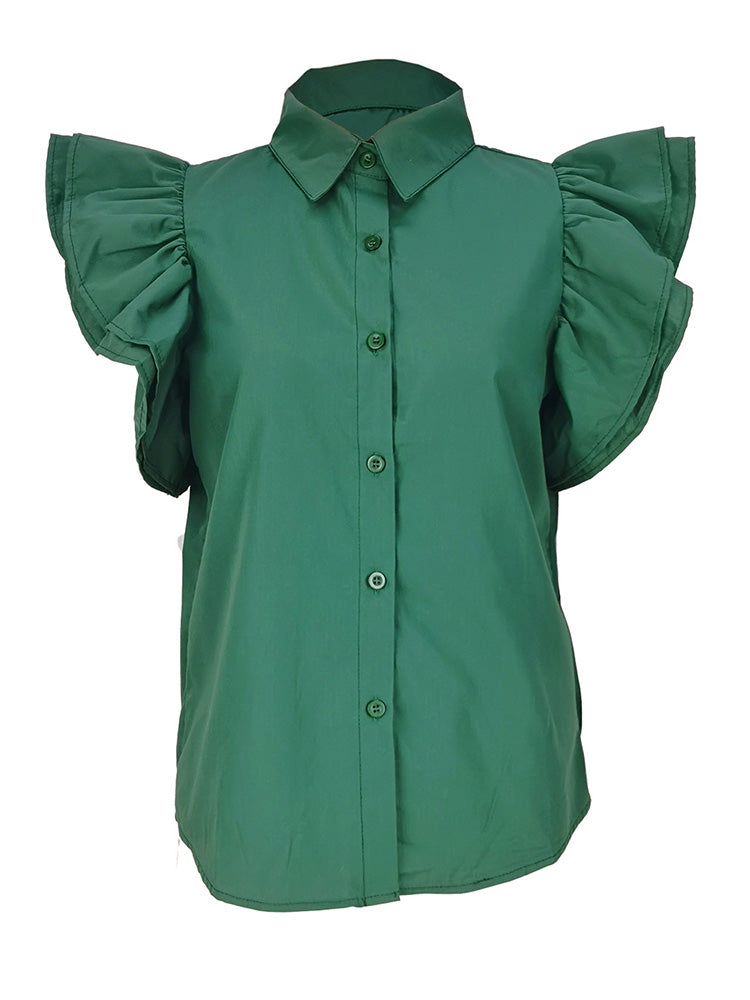 Ruffle Short Sleeve Shirt