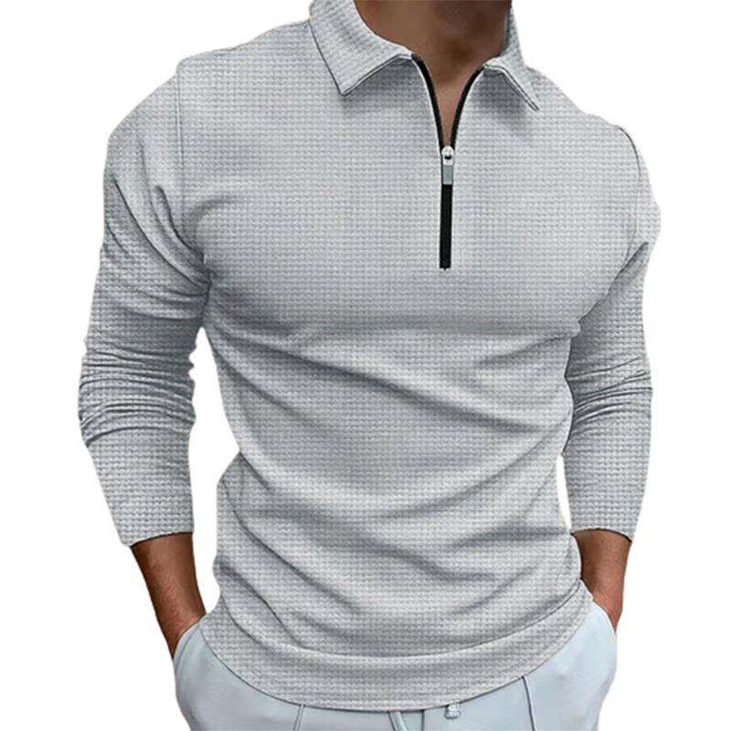 Men's new zip long sleeve T-shirt top