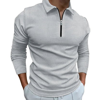 Men's new zip long sleeve T-shirt top