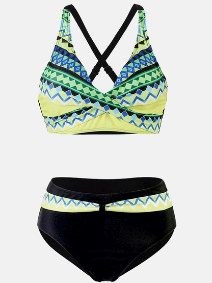 Cross Strap High Waist Swimsuit