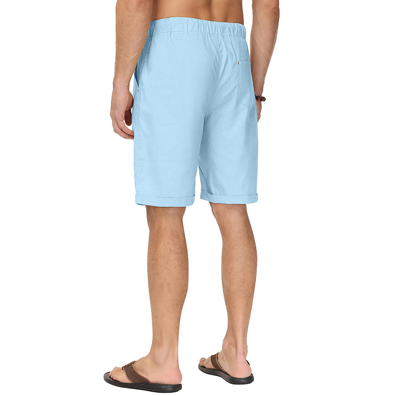 Men's Drawstring Linen Beach Shorts