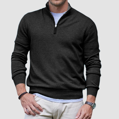 Men's Casual Daily Zip Cashmere Basic Sweater