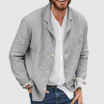 Men's cotton and linen casual jacket