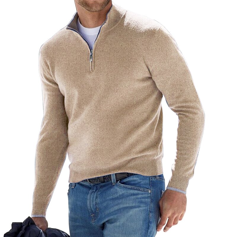 Men's Exquisite Three-Quarter Zip Sweater