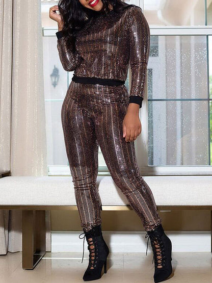 Women's Sequin Long Sleeves Set