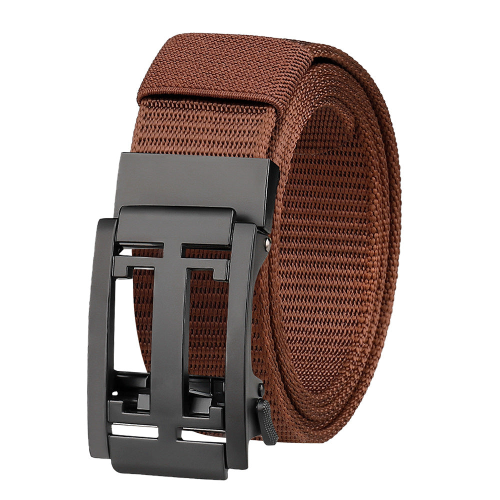 Men's Canvas Belt Alloy Automatic Buckle Nylon Belt