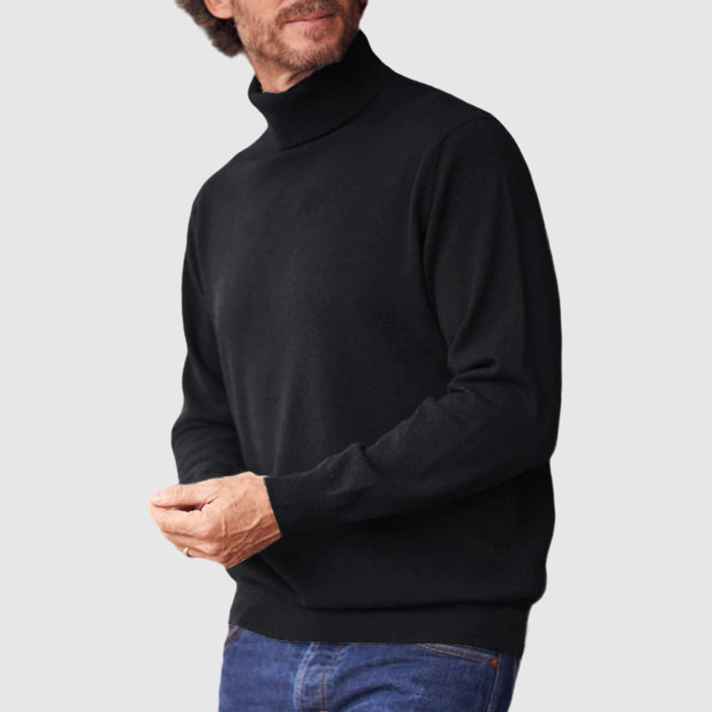 Men's Slim Fit Basic High Neck Cashmere Turtleneck