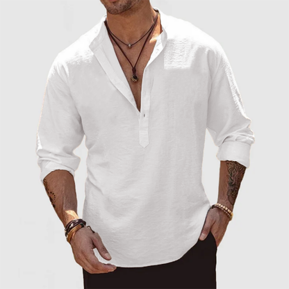 Men's Casual Everyday Cotton Linen Shirt