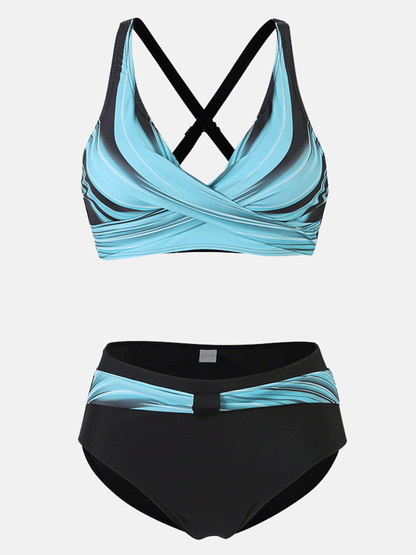 Cross Strap High Waist Swimsuit