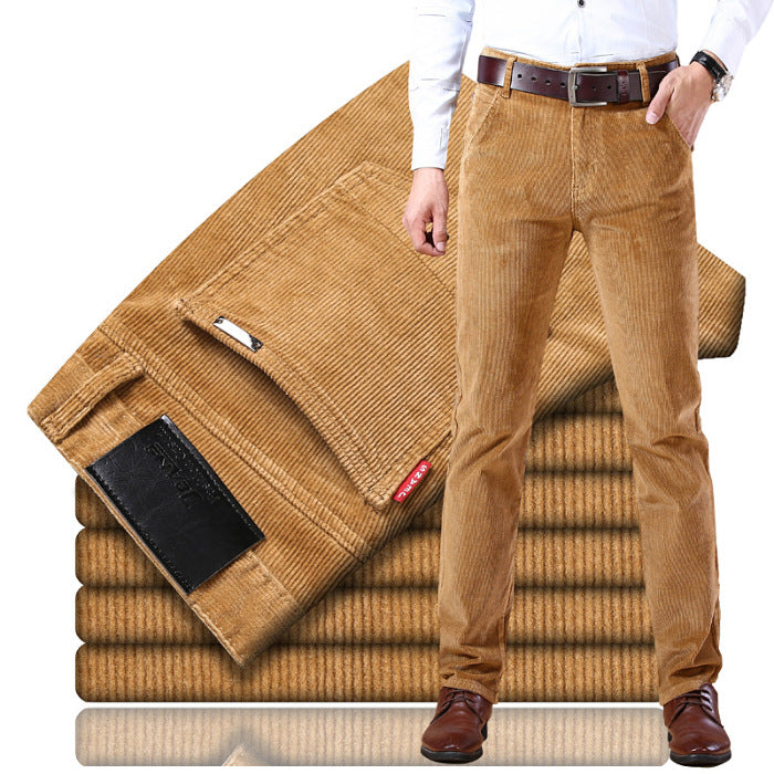 Men's Casual Corduroy Elastic Long Pants