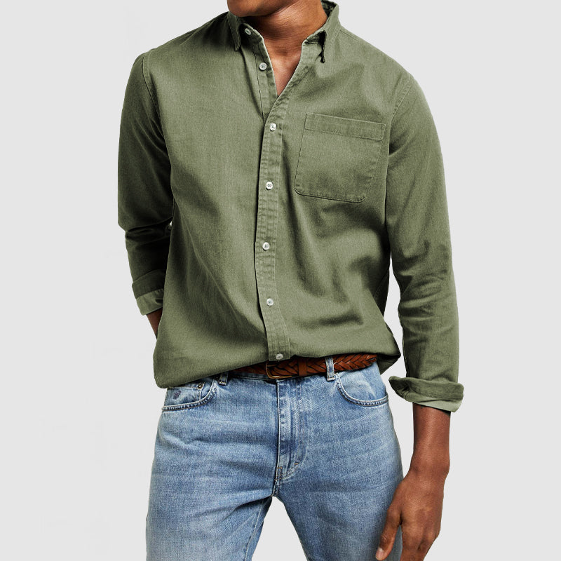 Gentleman's Casual Cotton Basic Shirt