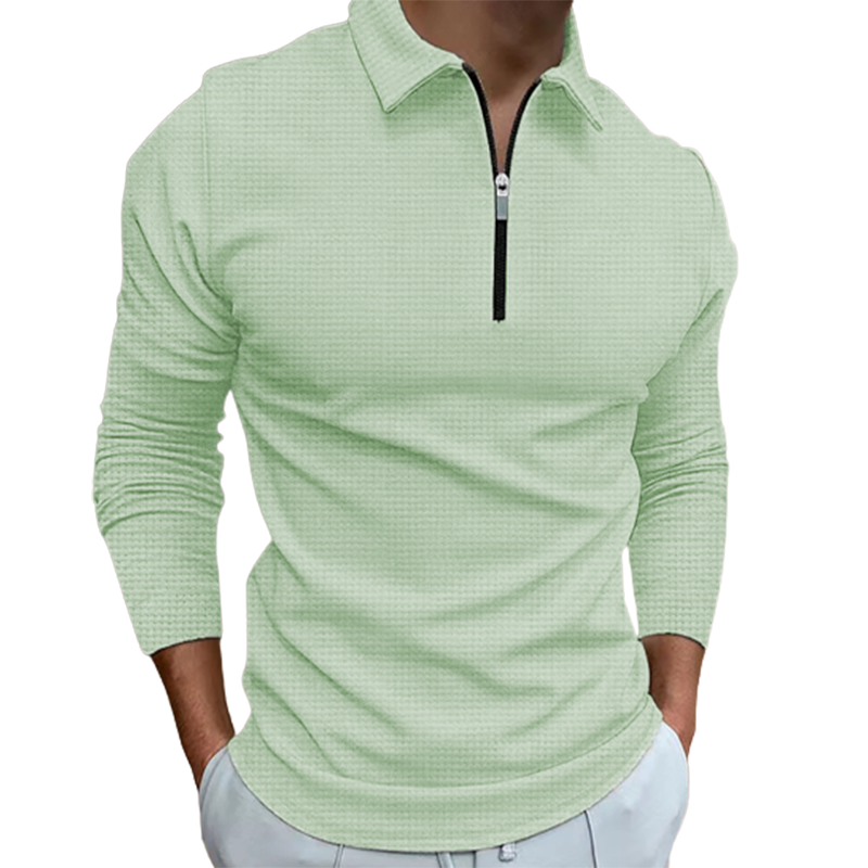 Men's new zip long sleeve T-shirt top