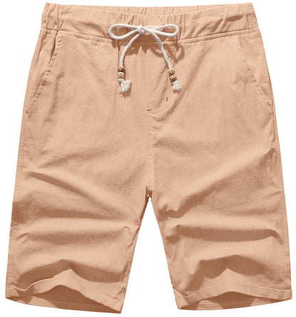 Men's Drawstring Linen Beach Shorts