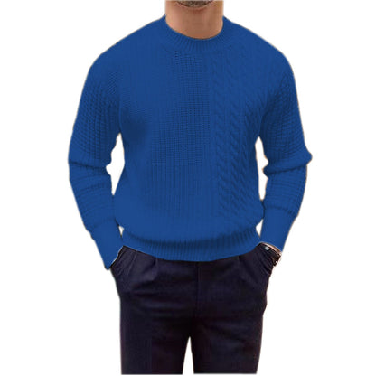 Men's round neck long sleeve casual knitted cashmere sweater