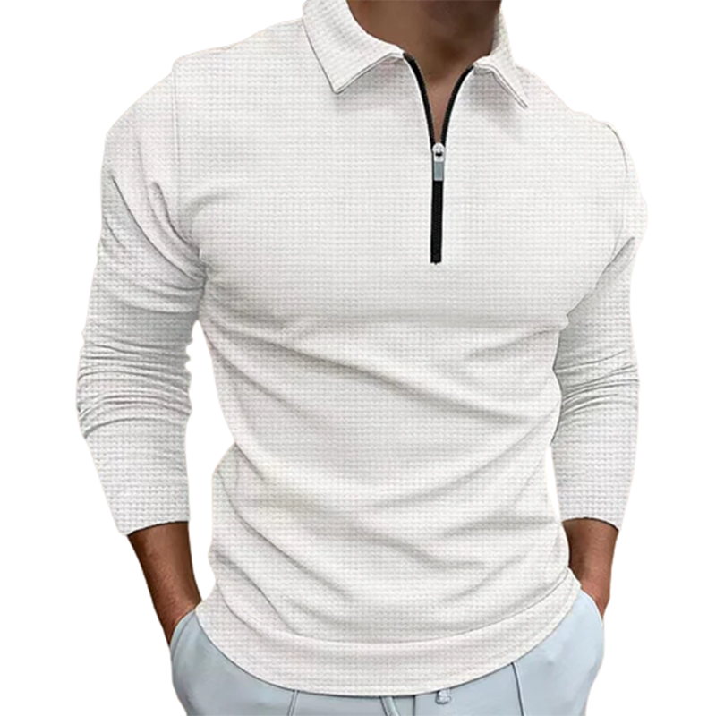 Men's new zip long sleeve T-shirt top