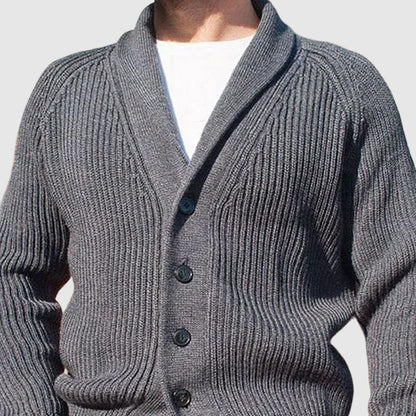 Men's Casual Breasted Lapel Long Sleeve Knit Cardigan