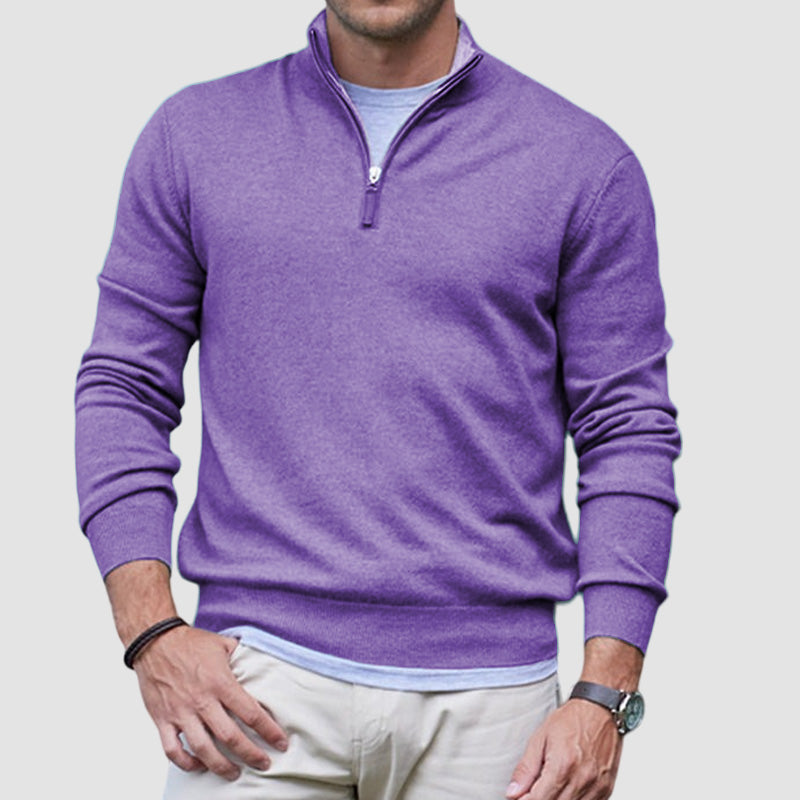 Men's Casual Daily Zip Cashmere Basic Sweater