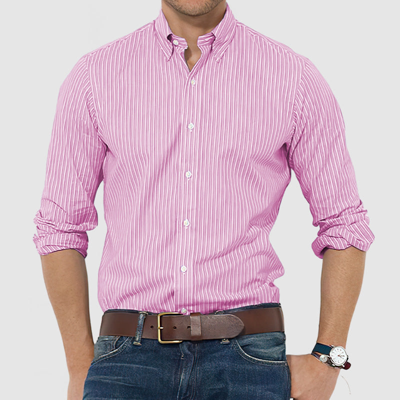 Gentleman's Striped Cotton Long Sleeve Shirt