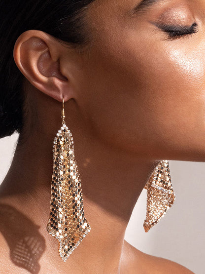 Women's Rhinestone Chain Mail Drop Earrings