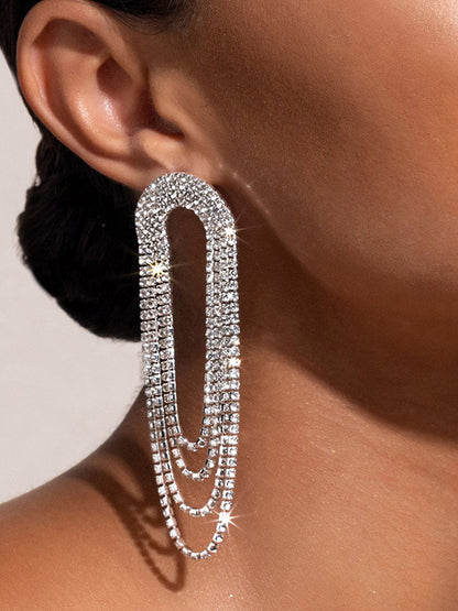 Women's Rhinestone Fringe Drop Earring