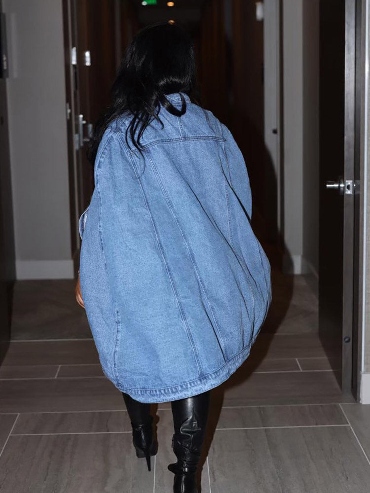 Denim Poncho Jacket