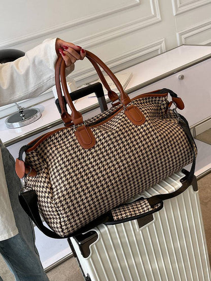 Women's Houndstooth Pattern Duffel Bag