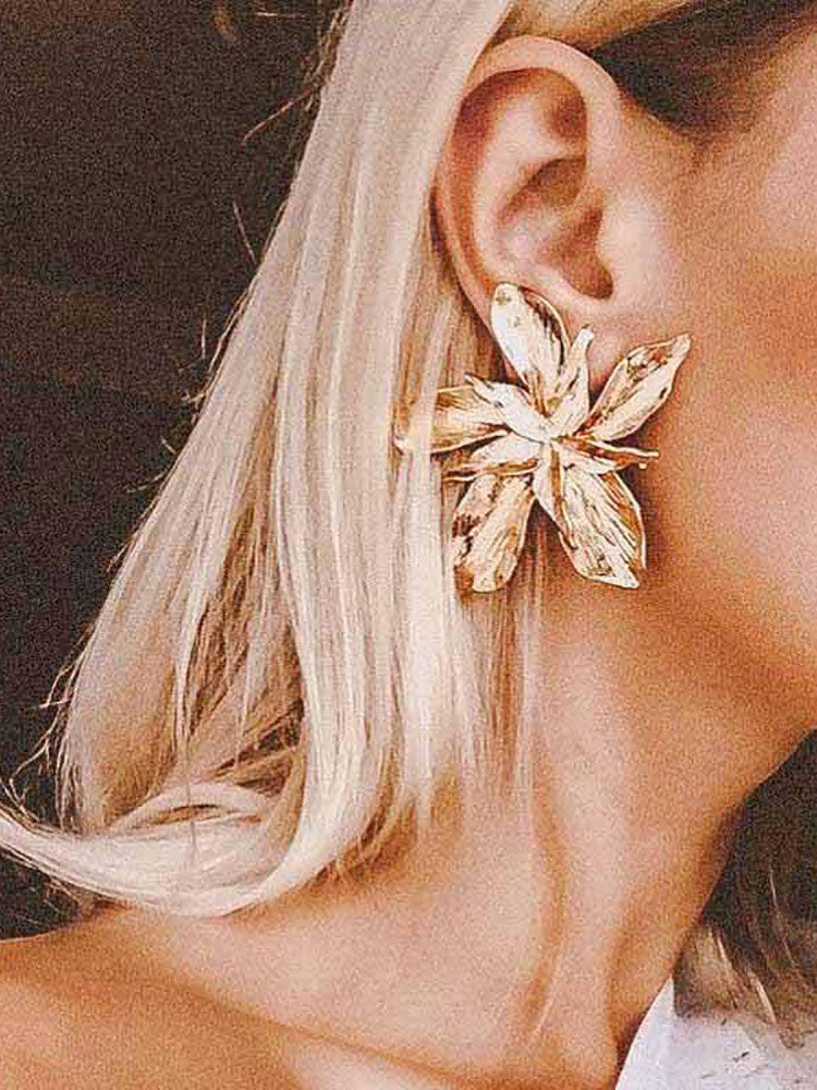 Women's Gold Flower Drop Dangle Earring