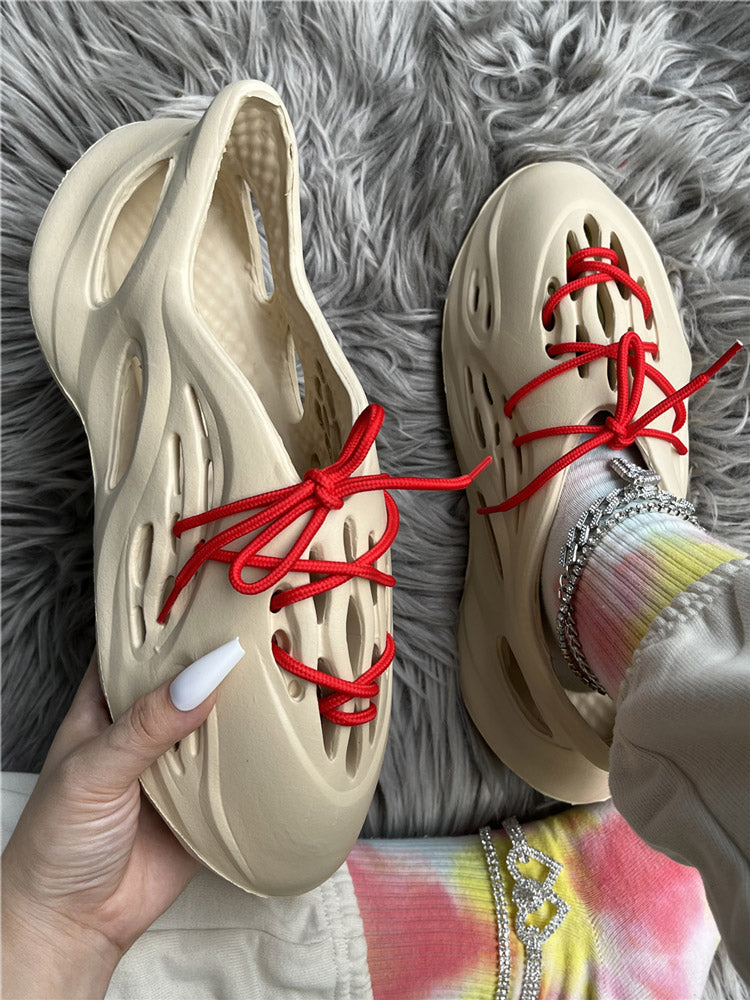 Soft-soled Lace-up Cave Flats