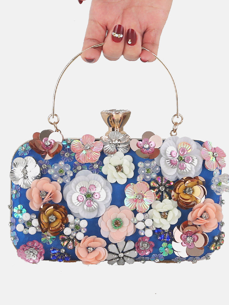 Women's Rhinestones Pearl Floral Bag