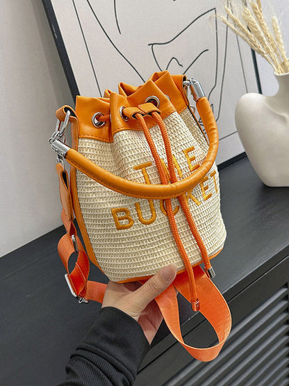 Women's Straw Bucket Bag