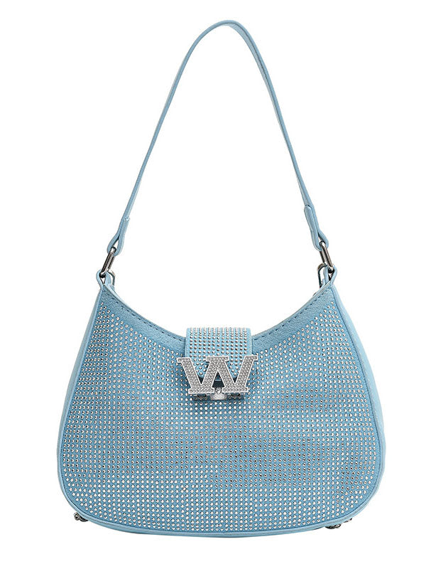 Women's Rhinestone Saddle Shoulder Bag