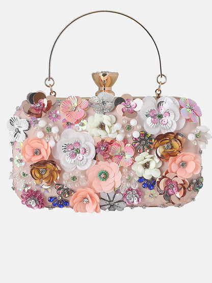 Women's Rhinestones Pearl Floral Bag