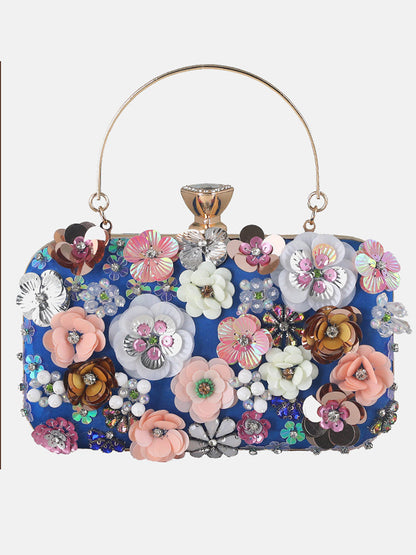 Women's Rhinestones Pearl Floral Bag